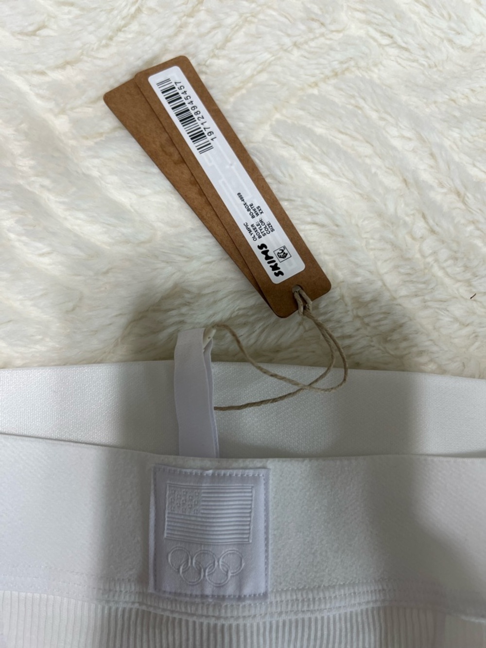 Skims Team USA Olympic Boxer Shorts XXS White Ribbed Cotton NWT - Picture 4 of 16